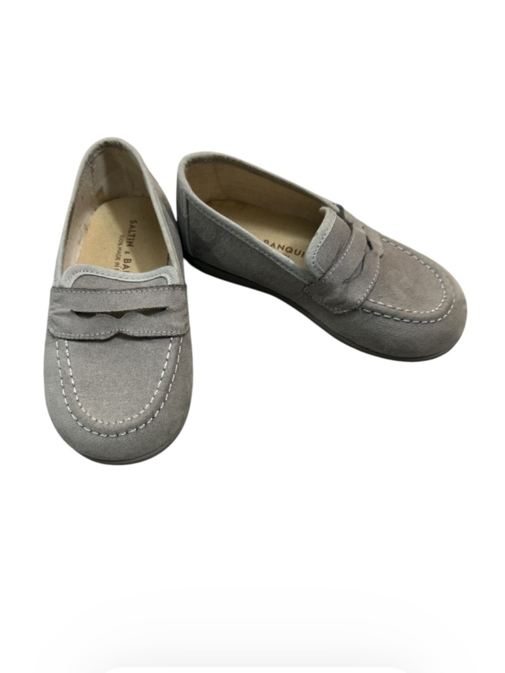 NWOT Saltin & Banquin Spanish brand grey suede children’s loafer size 24/7